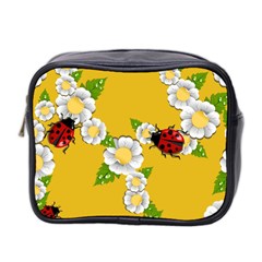 Flower Floral Sunflower Butterfly Red Yellow White Green Leaf Mini Toiletries Bag 2-Side