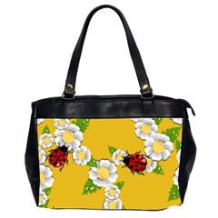 Flower Floral Sunflower Butterfly Red Yellow White Green Leaf Office Handbags (2 Sides) 