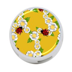 Flower Floral Sunflower Butterfly Red Yellow White Green Leaf 4-Port USB Hub (One Side)