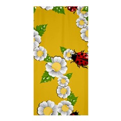 Flower Floral Sunflower Butterfly Red Yellow White Green Leaf Shower Curtain 36  x 72  (Stall) 