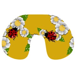 Flower Floral Sunflower Butterfly Red Yellow White Green Leaf Travel Neck Pillows