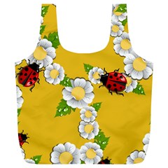 Flower Floral Sunflower Butterfly Red Yellow White Green Leaf Full Print Recycle Bags (l)  by Mariart