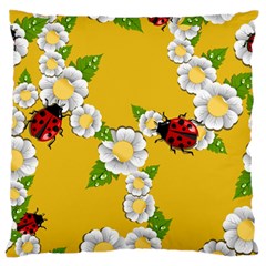 Flower Floral Sunflower Butterfly Red Yellow White Green Leaf Standard Flano Cushion Case (one Side) by Mariart