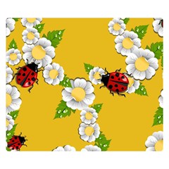 Flower Floral Sunflower Butterfly Red Yellow White Green Leaf Double Sided Flano Blanket (Small) 