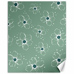 Flower Floral Sakura Sunflower Rose Blue Canvas 16  X 20  