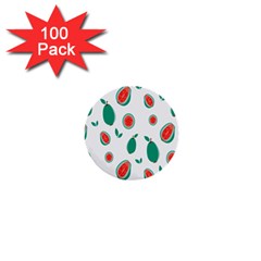 Fruit Green Red Guavas Leaf 1  Mini Buttons (100 Pack) 