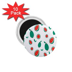 Fruit Green Red Guavas Leaf 1 75  Magnets (10 Pack)  by Mariart