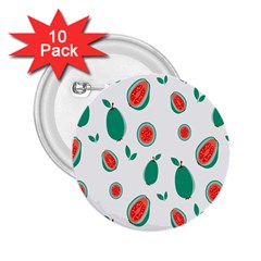 Fruit Green Red Guavas Leaf 2 25  Buttons (10 Pack)  by Mariart