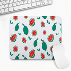 Fruit Green Red Guavas Leaf Large Mousepads by Mariart