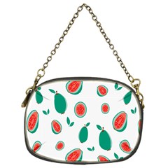 Fruit Green Red Guavas Leaf Chain Purses (two Sides) 