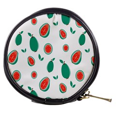 Fruit Green Red Guavas Leaf Mini Makeup Bags by Mariart