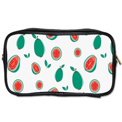 Fruit Green Red Guavas Leaf Toiletries Bags by Mariart