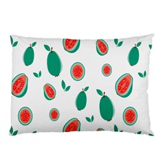 Fruit Green Red Guavas Leaf Pillow Case (two Sides)