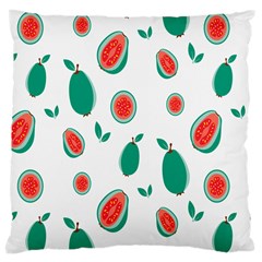 Fruit Green Red Guavas Leaf Large Cushion Case (two Sides)