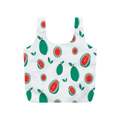 Fruit Green Red Guavas Leaf Full Print Recycle Bags (s)  by Mariart