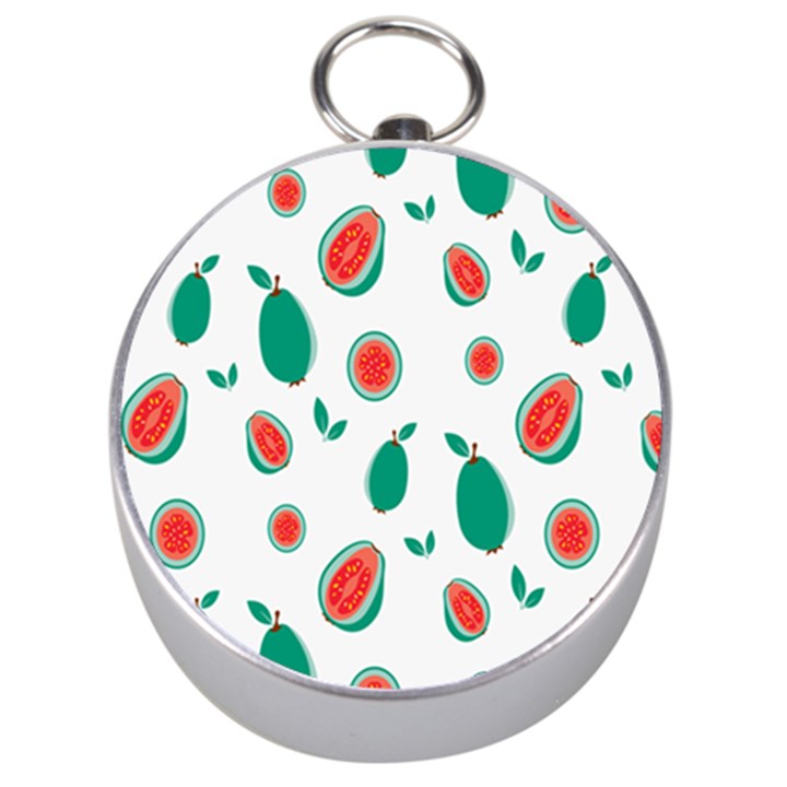 Fruit Green Red Guavas Leaf Silver Compasses