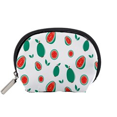 Fruit Green Red Guavas Leaf Accessory Pouches (small) 