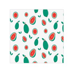 Fruit Green Red Guavas Leaf Small Satin Scarf (square)