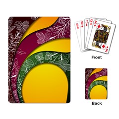 Flower Floral Leaf Star Sunflower Green Red Yellow Brown Sexxy Playing Card by Mariart