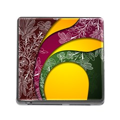 Flower Floral Leaf Star Sunflower Green Red Yellow Brown Sexxy Memory Card Reader (square) by Mariart