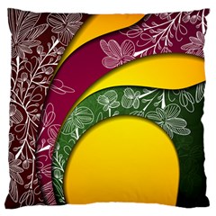 Flower Floral Leaf Star Sunflower Green Red Yellow Brown Sexxy Large Cushion Case (two Sides) by Mariart