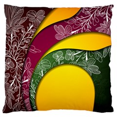Flower Floral Leaf Star Sunflower Green Red Yellow Brown Sexxy Standard Flano Cushion Case (one Side) by Mariart