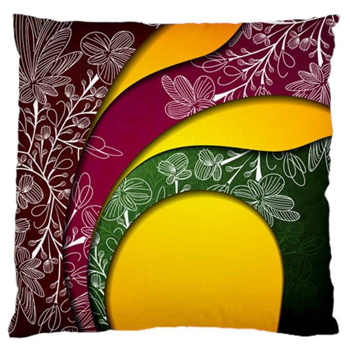 Flower Floral Leaf Star Sunflower Green Red Yellow Brown Sexxy Standard Flano Cushion Case (Two Sides)