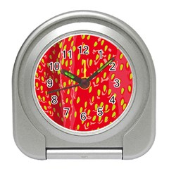 Fruit Seed Strawberries Red Yellow Frees Travel Alarm Clocks by Mariart
