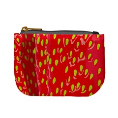 Fruit Seed Strawberries Red Yellow Frees Mini Coin Purses by Mariart