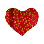 Fruit Seed Strawberries Red Yellow Frees Standard 16  Premium Flano Heart Shape Cushions Front