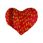 Fruit Seed Strawberries Red Yellow Frees Standard 16  Premium Flano Heart Shape Cushions Back