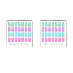 Happy Easter Rabbit Color Green Purple Blue Pink Cufflinks (square) by Mariart