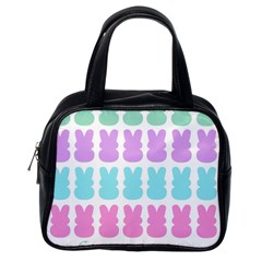 Happy Easter Rabbit Color Green Purple Blue Pink Classic Handbags (one Side) by Mariart