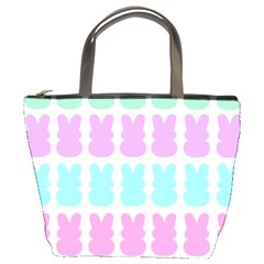 Happy Easter Rabbit Color Green Purple Blue Pink Bucket Bags by Mariart