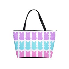 Happy Easter Rabbit Color Green Purple Blue Pink Shoulder Handbags by Mariart