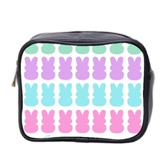 Happy Easter Rabbit Color Green Purple Blue Pink Mini Toiletries Bag 2-side by Mariart