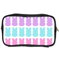 Happy Easter Rabbit Color Green Purple Blue Pink Toiletries Bags by Mariart