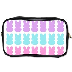 Happy Easter Rabbit Color Green Purple Blue Pink Toiletries Bags 2-side by Mariart