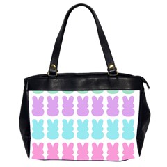 Happy Easter Rabbit Color Green Purple Blue Pink Office Handbags (2 Sides)  by Mariart