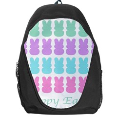 Happy Easter Rabbit Color Green Purple Blue Pink Backpack Bag by Mariart
