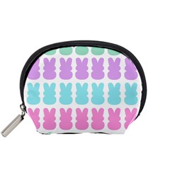 Happy Easter Rabbit Color Green Purple Blue Pink Accessory Pouches (small)  by Mariart