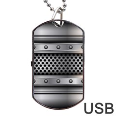 Iron Content Hole Mix Polka Dot Circle Silver Dog Tag Usb Flash (two Sides)