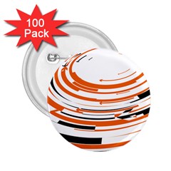 Hole Black Orange Arrow 2 25  Buttons (100 Pack) 