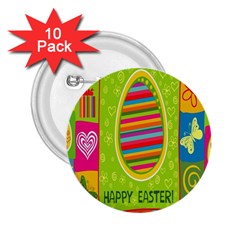 Happy Easter Butterfly Love Flower Floral Color Rainbow 2 25  Buttons (10 Pack) 