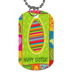 Happy Easter Butterfly Love Flower Floral Color Rainbow Dog Tag (two Sides) by Mariart