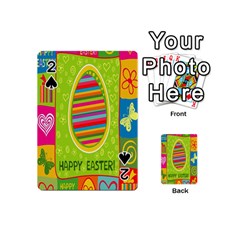 Happy Easter Butterfly Love Flower Floral Color Rainbow Playing Cards 54 (mini)  by Mariart