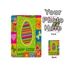 Happy Easter Butterfly Love Flower Floral Color Rainbow Playing Cards 54 (Mini)  Front - Heart2