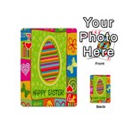 Happy Easter Butterfly Love Flower Floral Color Rainbow Playing Cards 54 (Mini)  Front - Heart7