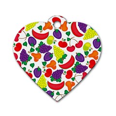 Fruite Watermelon Dog Tag Heart (two Sides) by Mariart