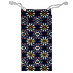 Floral Flower Star Blue Jewelry Bag by Mariart